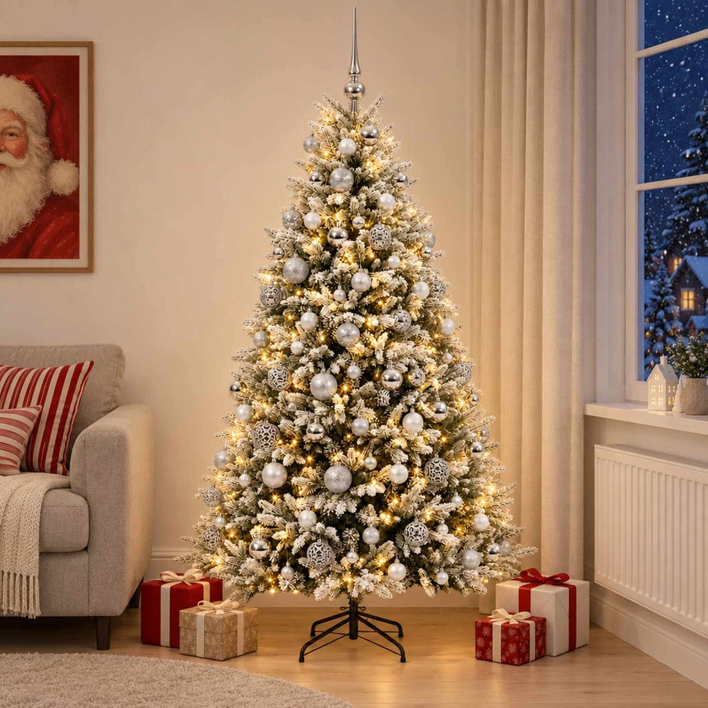 Albero di Natale Artificiale con Palline 210 cm 300 LED 3466992