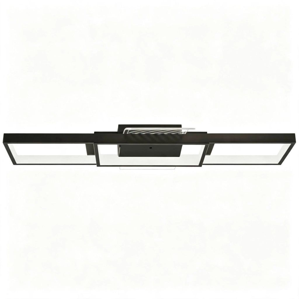 Plafoniera a LED nera 43 W 70 x 30 cm con telecomando