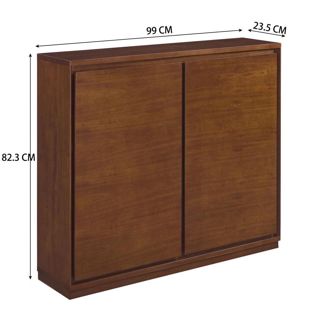 Credenza color noce in MDF con 2 ante e aperture posteriori
