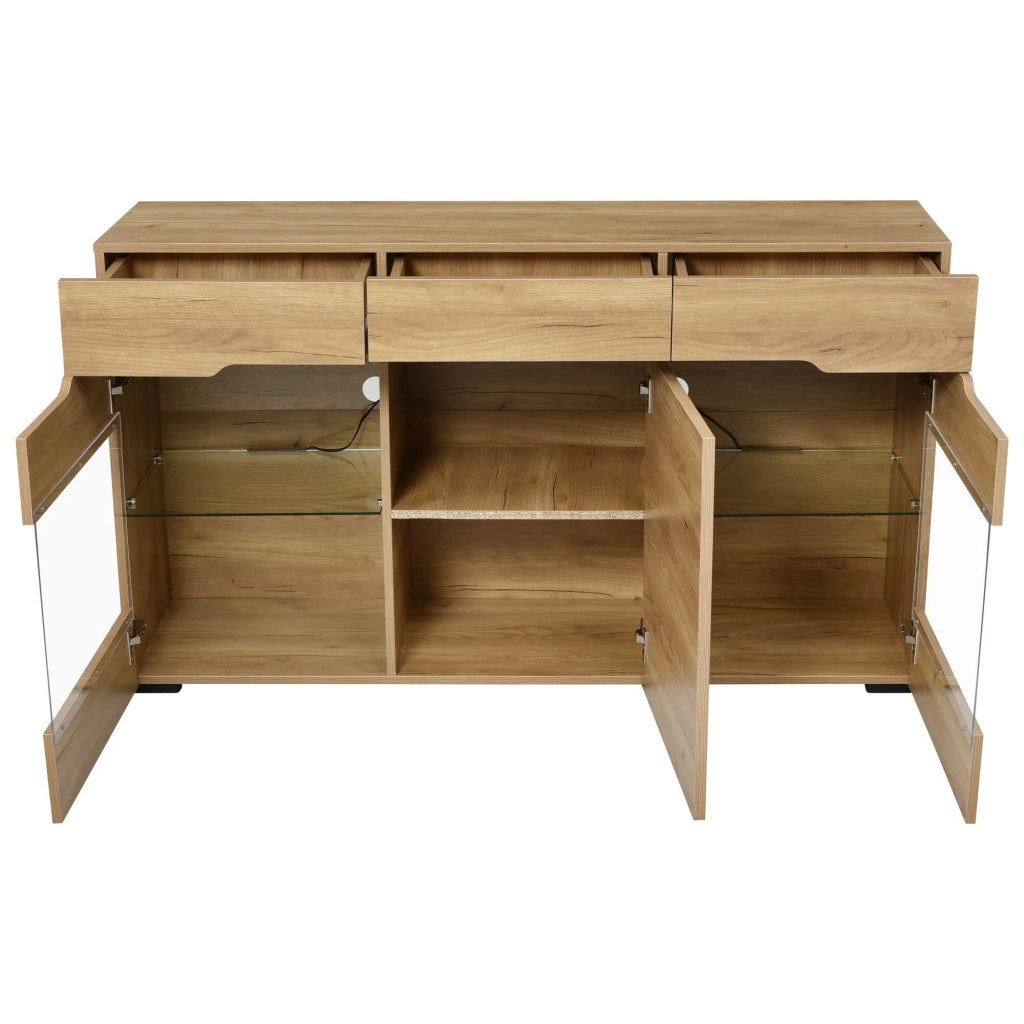Letto contenitore con LED; cassetti; Particle Board; oak – SuerZaro