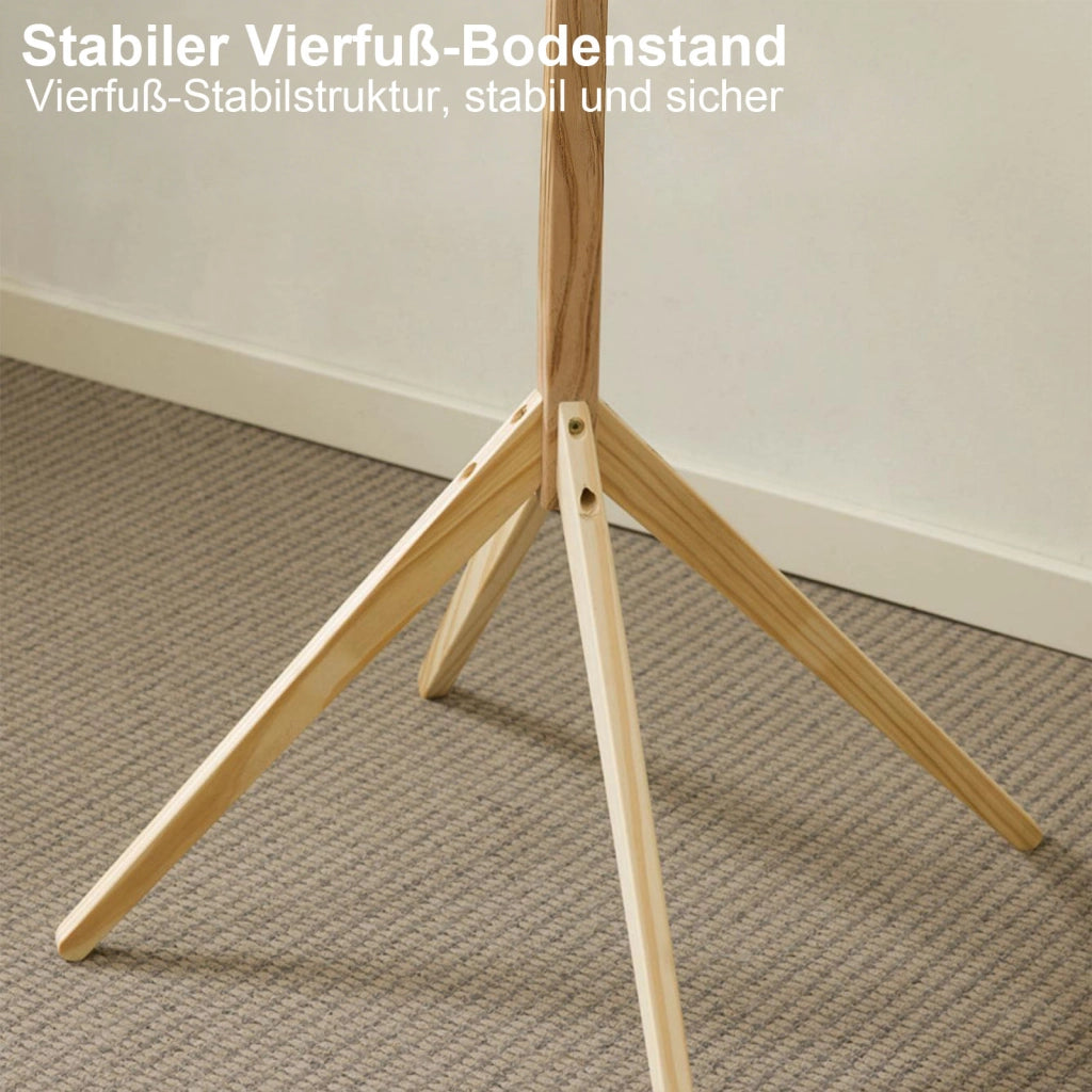 Appendiabiti da terra in bambù con ganci a ramo, 45 x 175 cm