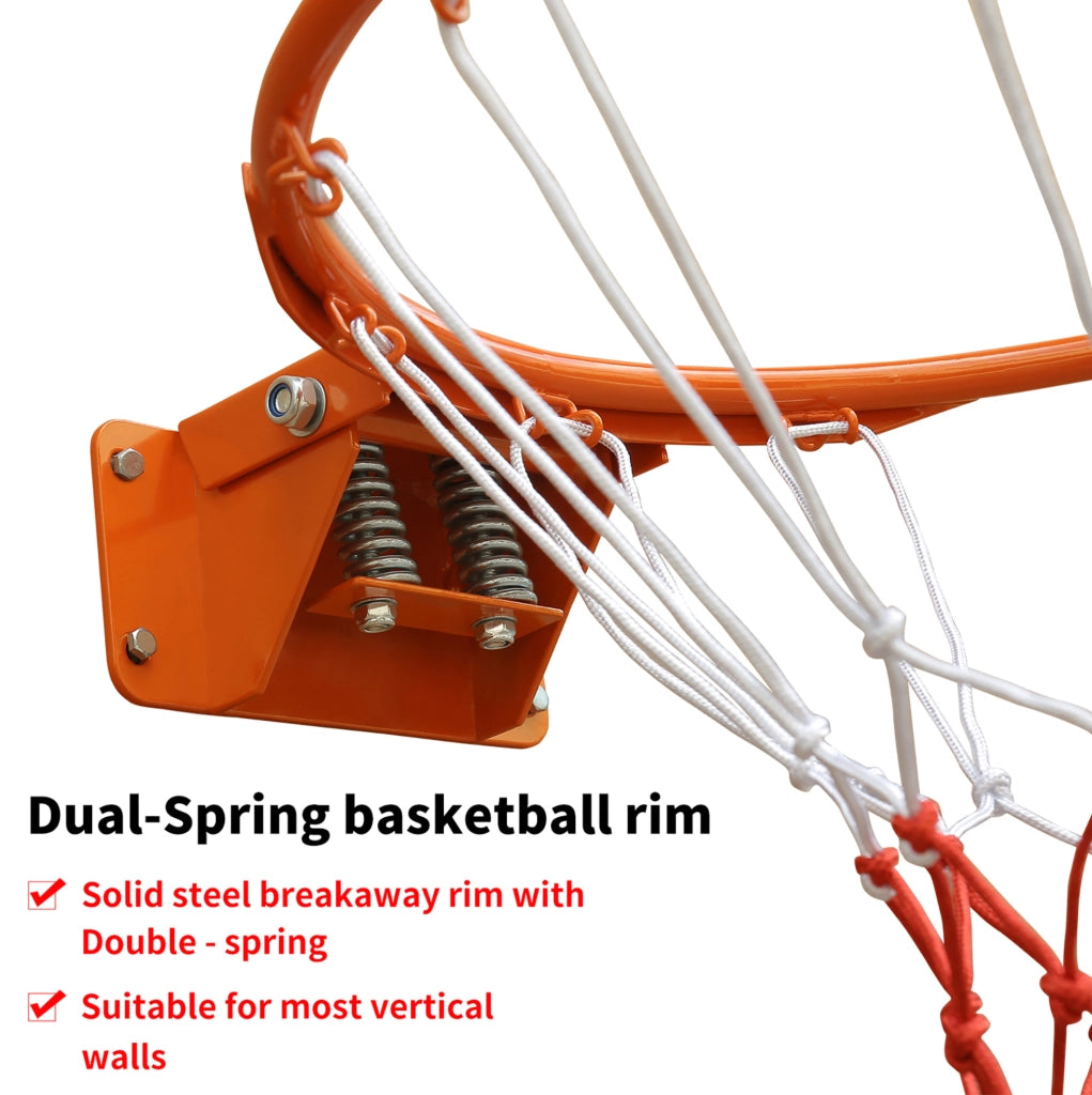 CERCHIO da basket Ø 45 cm con doppia molla e rete, arancione