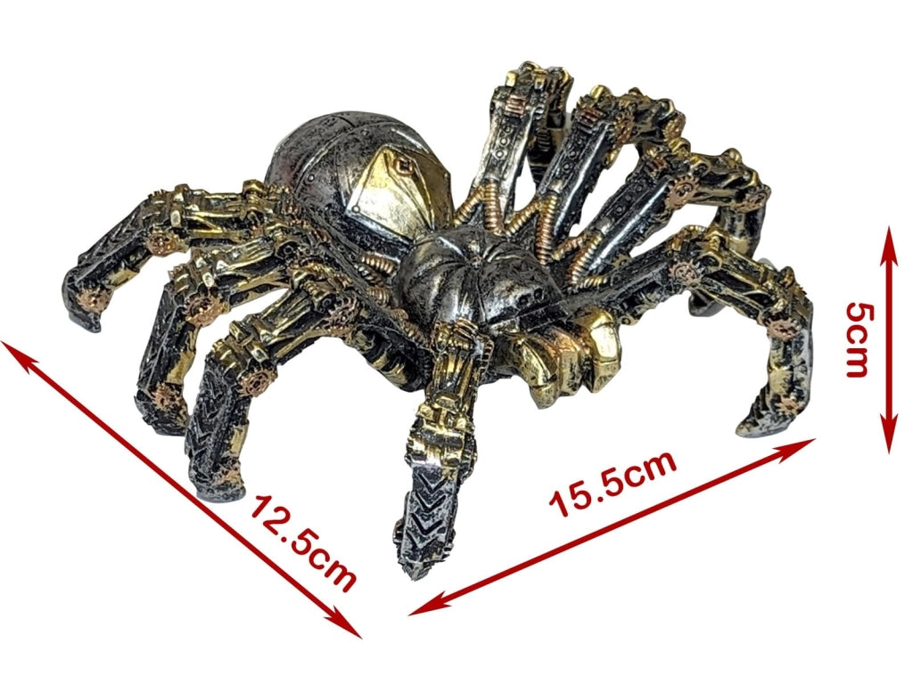 "Tarantola Steampunk", statuetta in resina, dipinta a mano, 15,5 cm