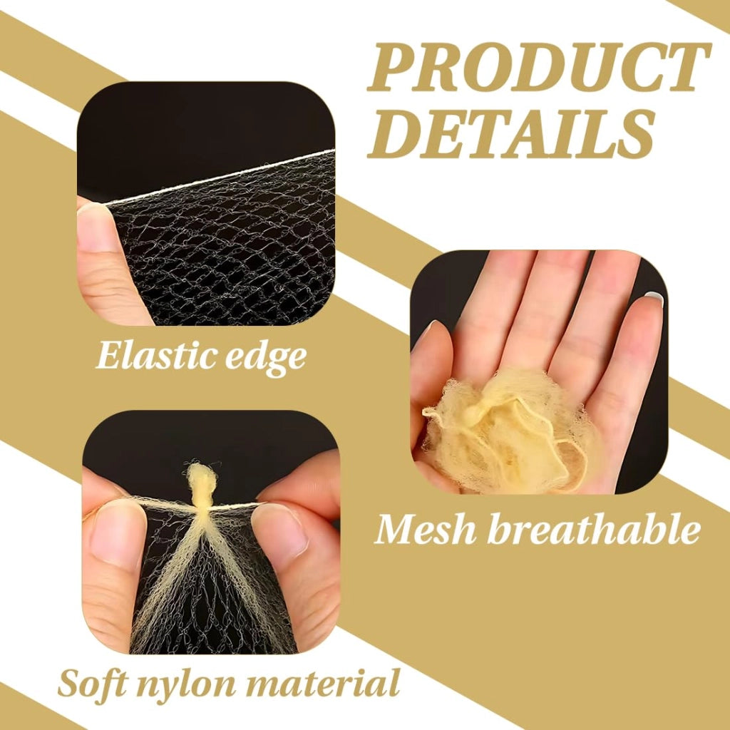 Retine per capelli, 20 pezzi, elastiche, riutilizzabili, in nylon, giallo chiaro