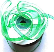 Organza leggera, verde, rotolo da 50 metri, trasparente