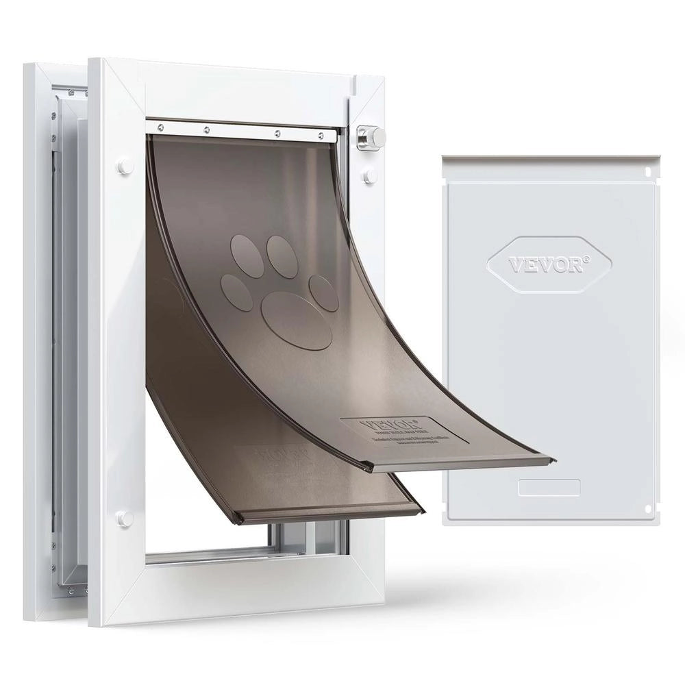 Gattaiola per Cani e Gatti Taglia M con Doppia Anta e Chiusura Magnetica Telaio in Alluminio per Porte Spessore 2,7-5,08 cm CWM07-2M