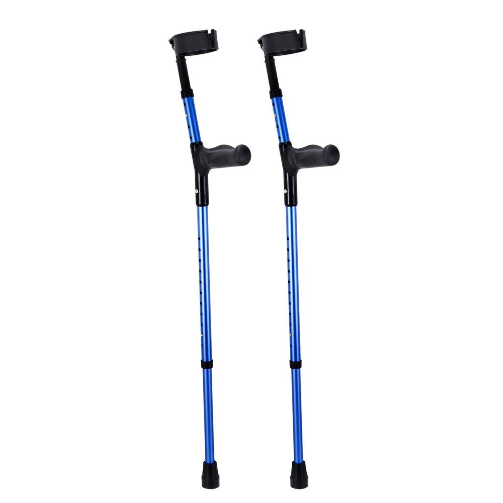 Coppia di stampelle da avambraccio in alluminio leggero, stampelle regolabili in altezza con base antiscivolo, portata 158,7 kg