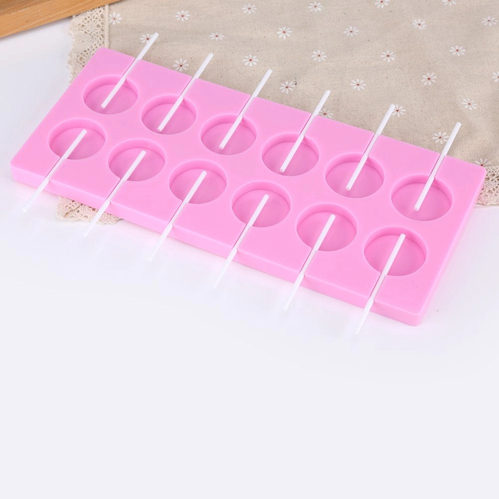 12 stampi in silicone rotondi per cioccolato e caramelle