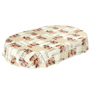 Tovaglia ovale in PVC, 140x200 cm, motivo caffè, lavabile