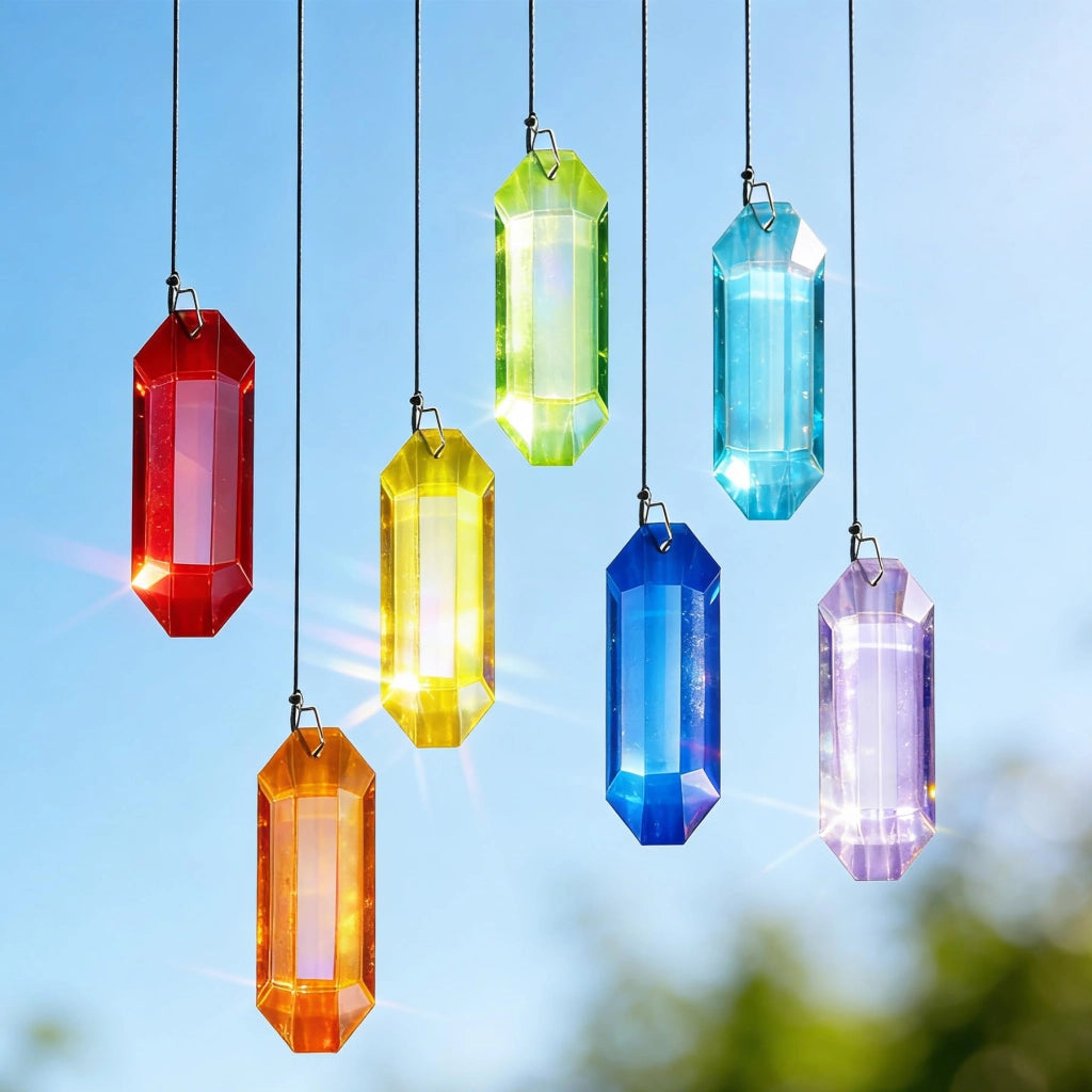 7 cristalli per catturare la luce solare, creano l'effetto arcobaleno, decorazioni per finestre