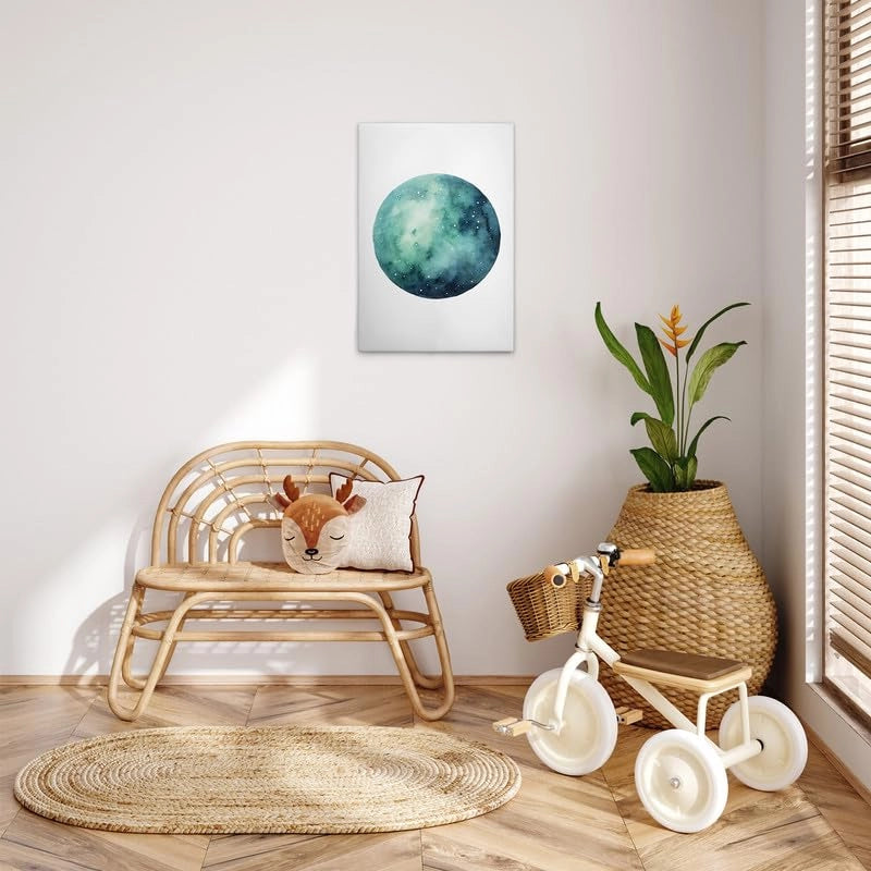 Stampa su tela, "Pianeta Verde", 50 x 75 cm, bianco e verde