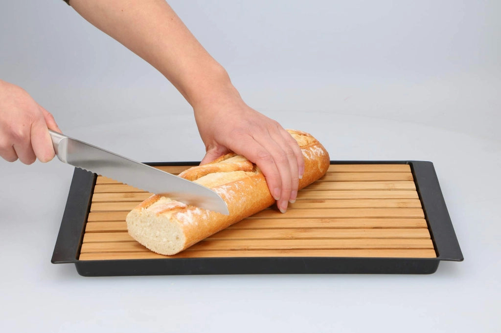 Tagliere in bambù con vano raccogliglie – 38 x 27 x 2 cm