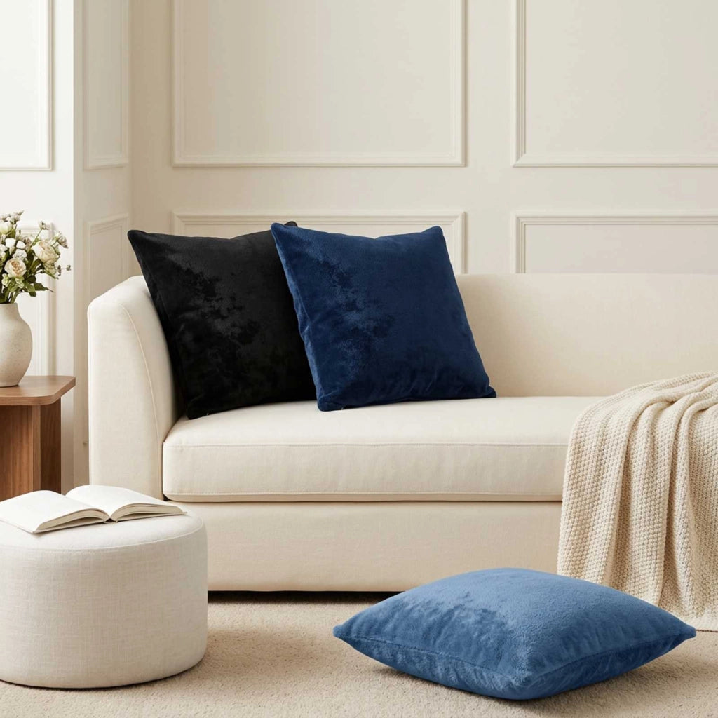 Federa 2 pz HEERLEN Blu navy 60 x 60 cm Flanella 912793