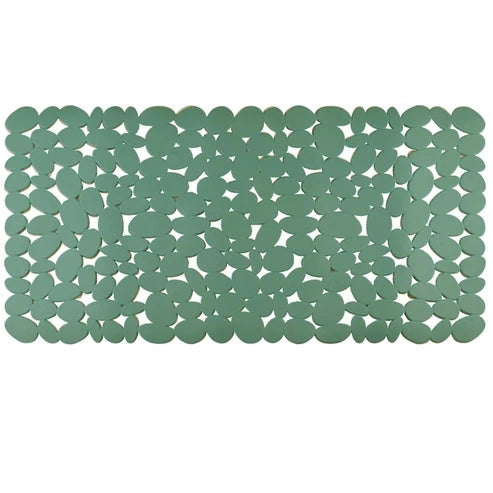 Tappeto doccia e vasca Sassolini antiscivolo  salvia con ventose 35 × 70 cm