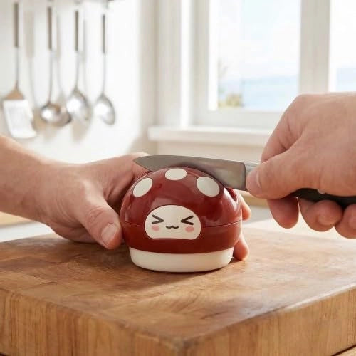 Affilacoltelli compatto con ventosa, ideale per coltelli da cucina