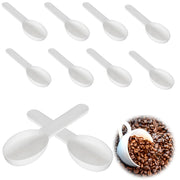 Set di 10 misurini, colore bianco, in PP, capacità di 7 grammi