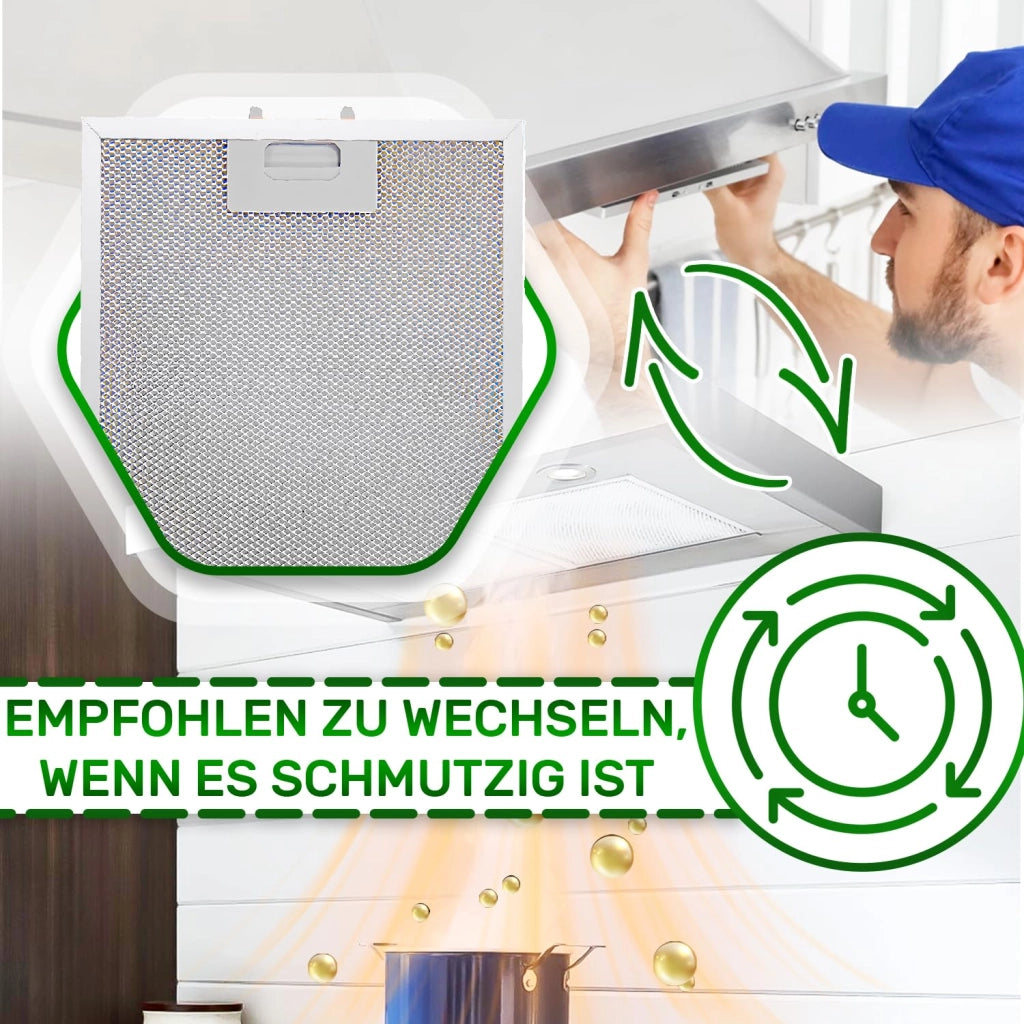 Set di 2 filtri antigrasso in alluminio, dimensioni 265x359x9 mm, per cappe aspiranti