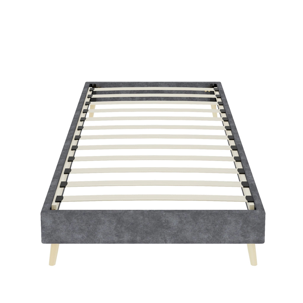 Struttura letto singolo 90x200 cm grigio scuro senza testiera
