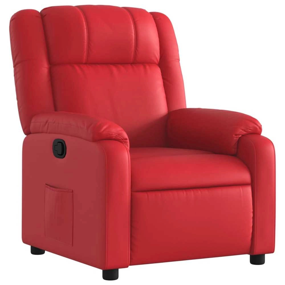 Poltrona Reclinabile Rossa in Similpelle