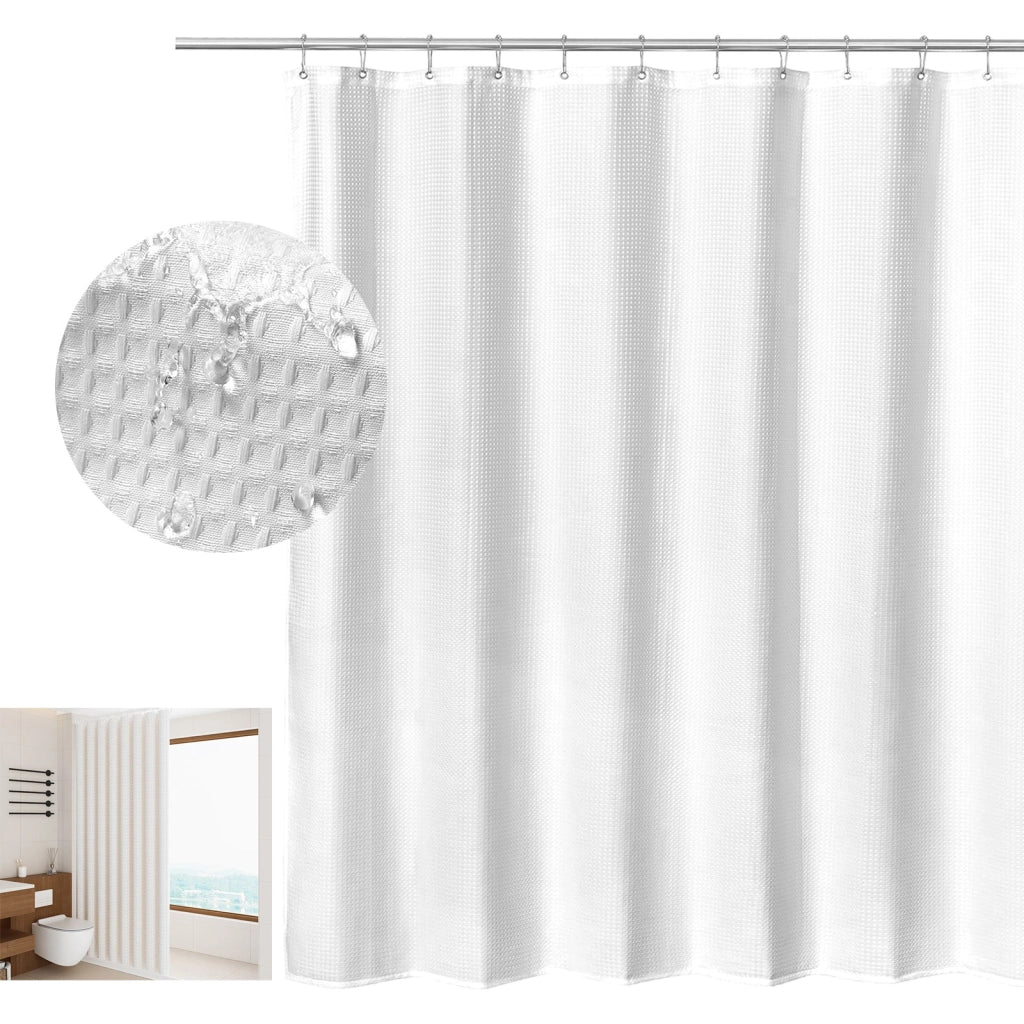 Tenda doccia a nido d’ape bianca 180 × 180 cm con 12 ganci