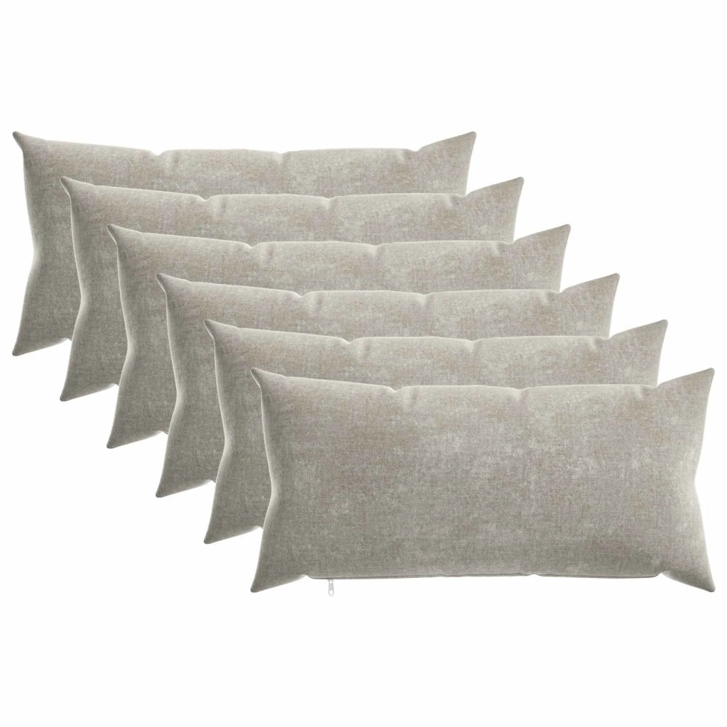 Federa 6 pz HEERLEN Grigio Chiaro 40 x 80 cm Tessuto Chenille 909962