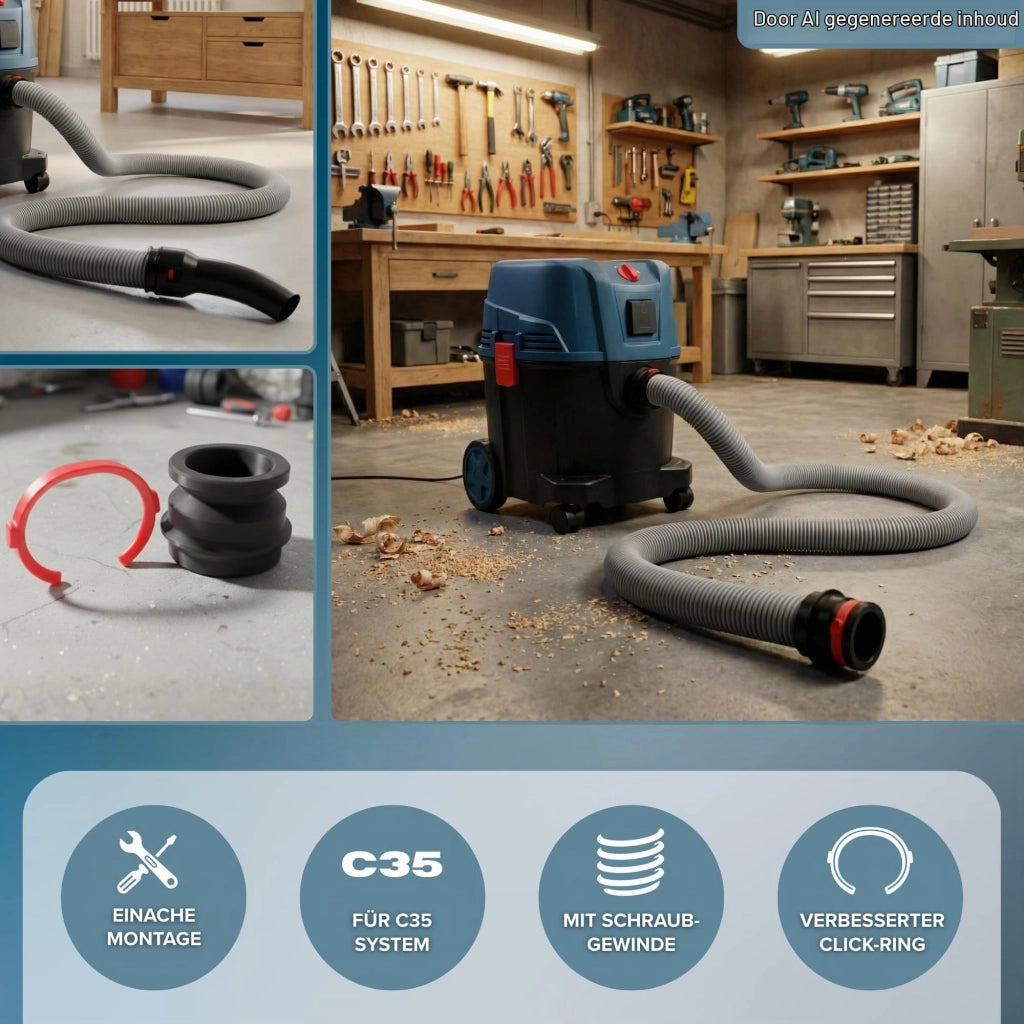 Adattatore per aspirapolvere da C35 a 32 mm, compatibile con il sistema Click and Clean