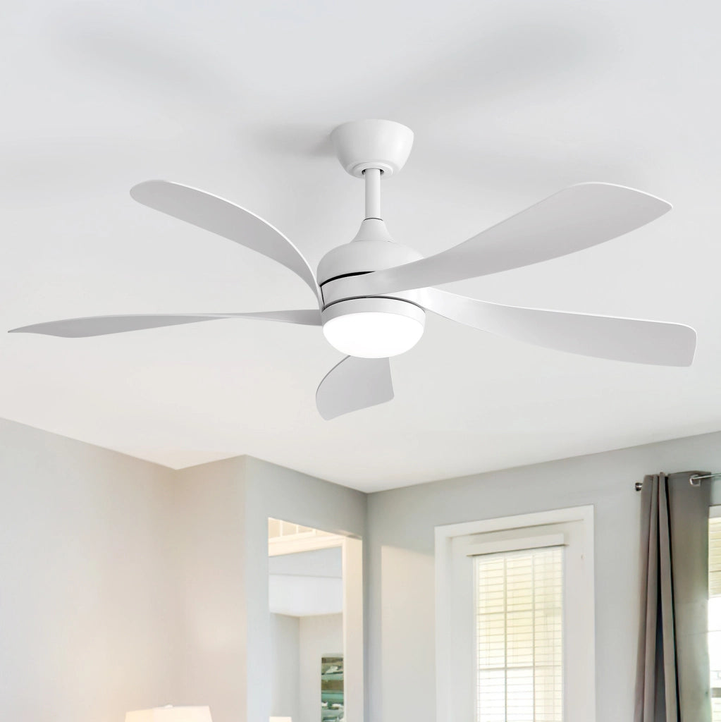 Ventilatore da soffitto 42 pollici con LED dimmerabile e telecomando bianco