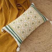 Copertura per cuscino, stampata, realizzata in cotone, dimensioni 30x50 cm, colore verde