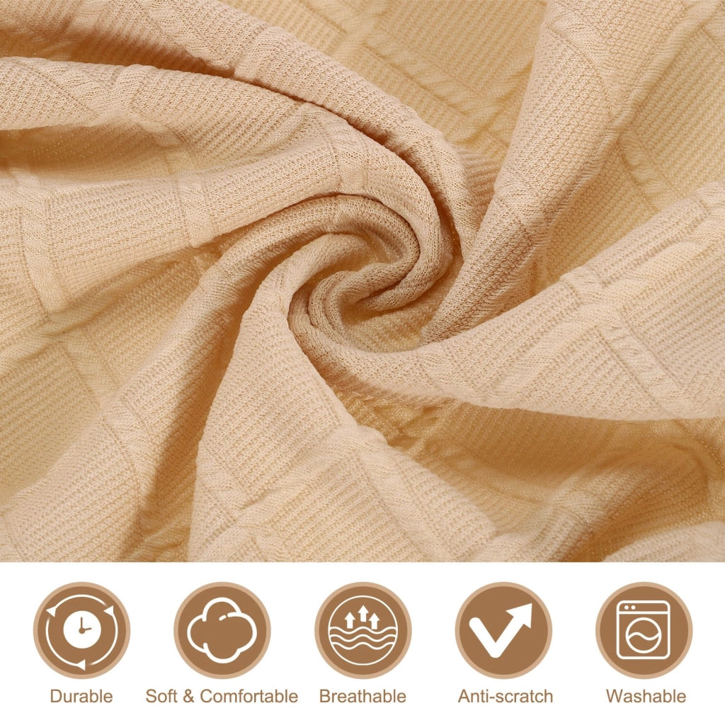 Copridivani rettangolari, confezione da 2, dimensioni 16x12 pollici, elasticizzati, color beige