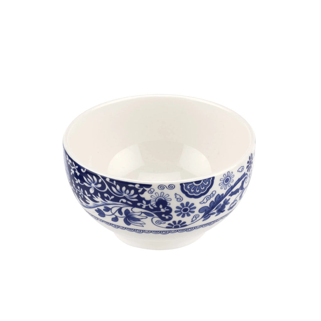 Set di 4 ciotole, diametro 11 cm, in terracotta, bianco e blu, con motivo "Brocato"