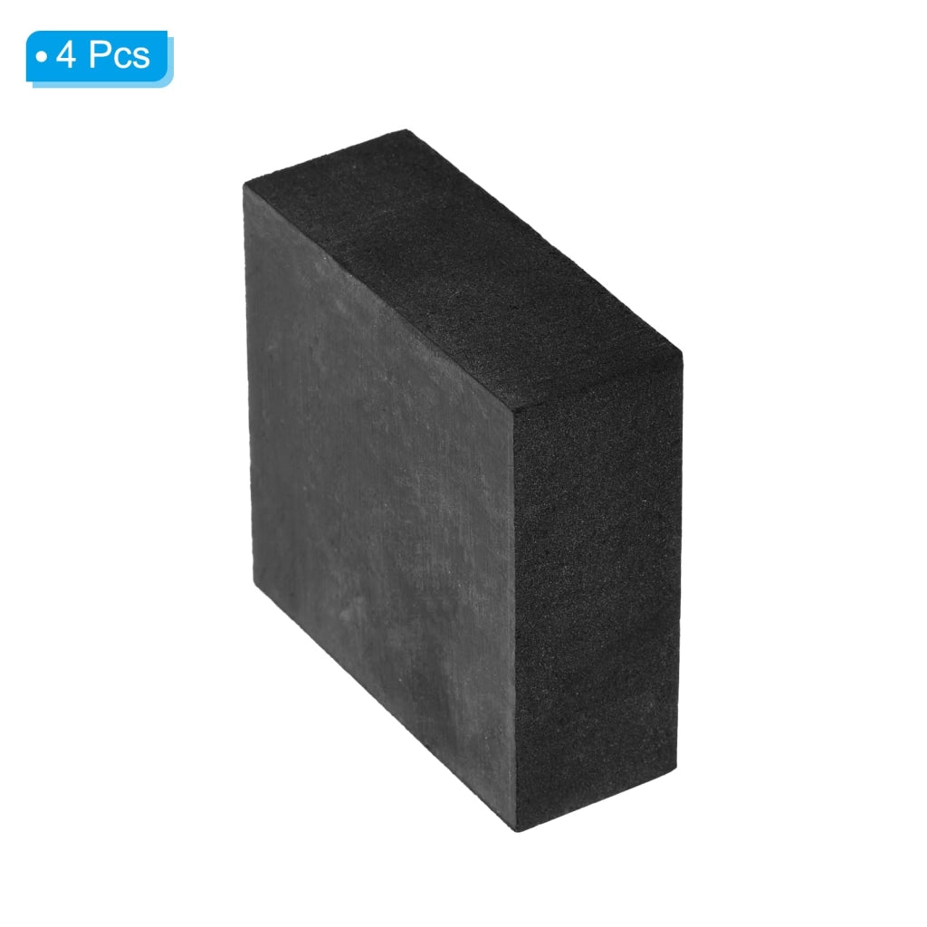 Set di 4 supporti antivibranti, quadrati, 5x5x2 cm, colore nero