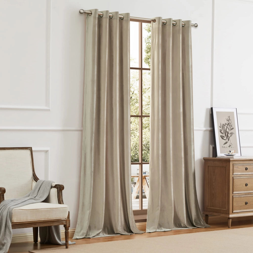 Tende oscuranti, set di 2, colore beige, dimensioni 132x213 cm