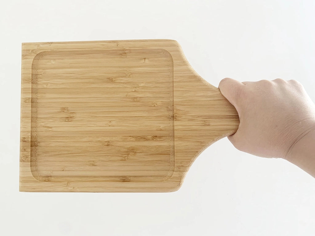 Tagliere in bambù con manico, 33 cm, ideale per formaggi e tapas