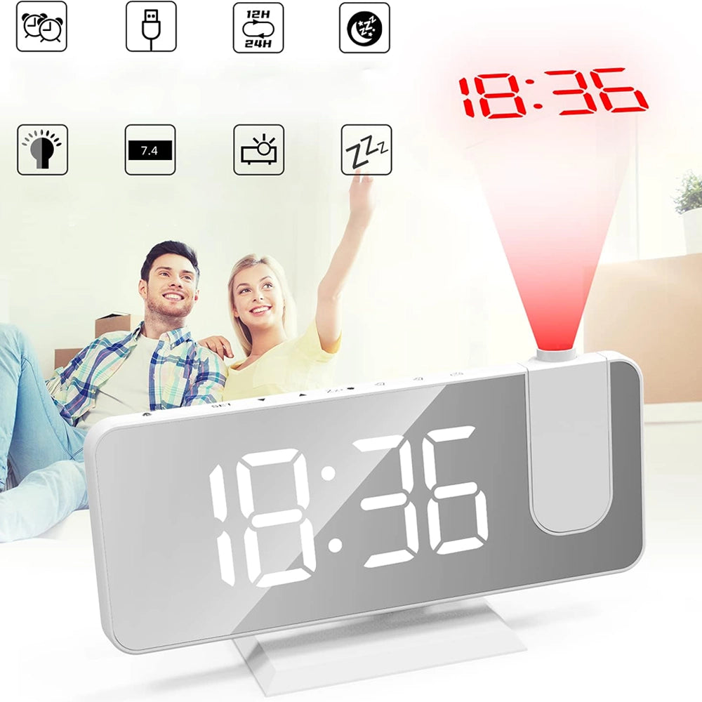 Sveglia digitale con radio FM, proiezione e display LED