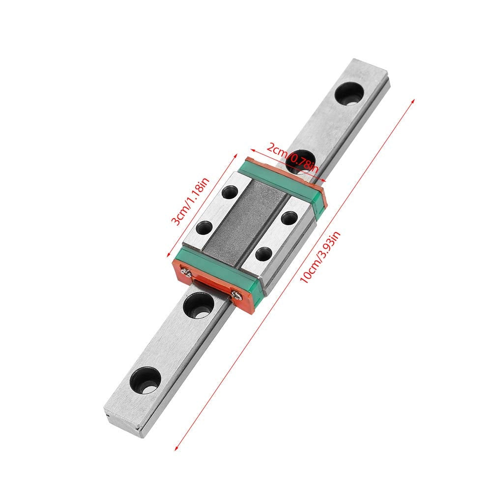 Guida lineare miniaturizzata da 9 mm con carrello, lunghezza 100 mm