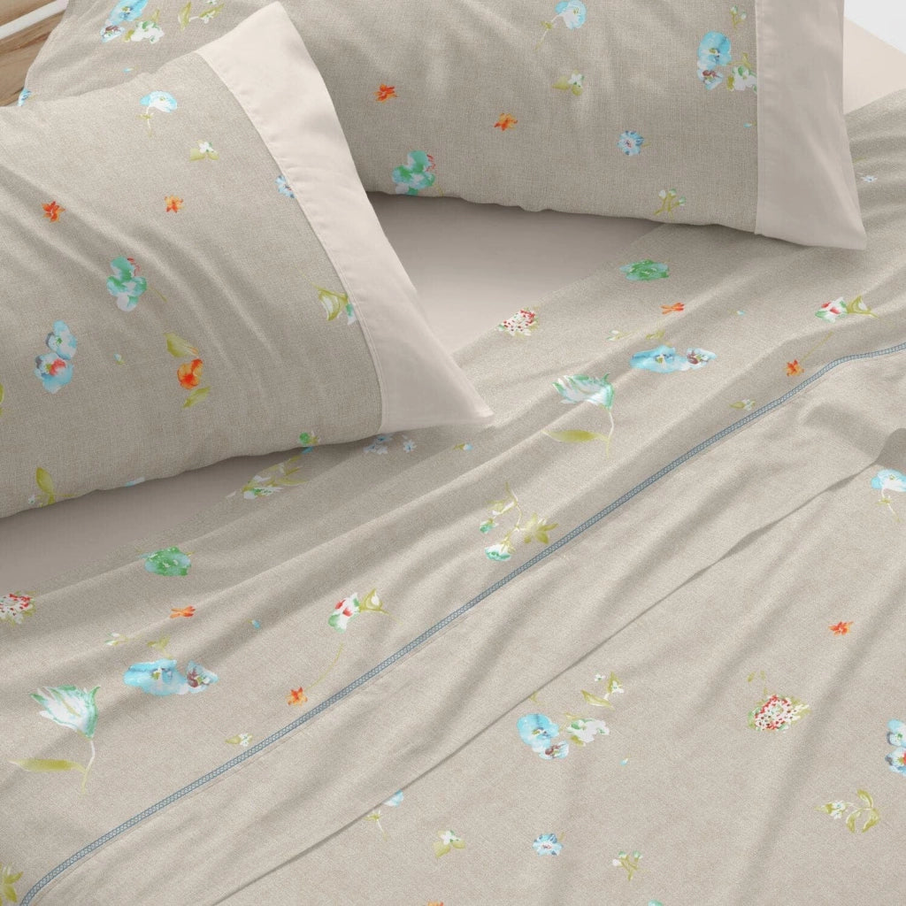 Set di lenzuola in cotone, dimensioni 90x190/200 cm, design 629, stile lino
