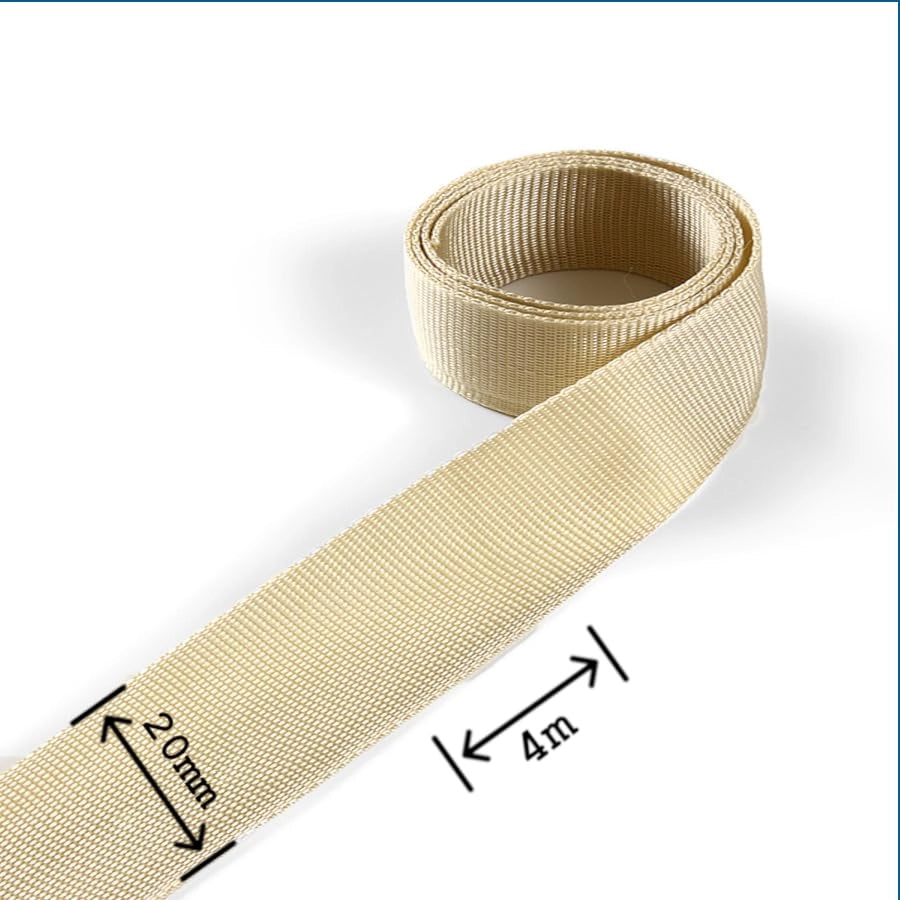Fascia in polipropilene, 20 mm x 4 m, color verde-beige