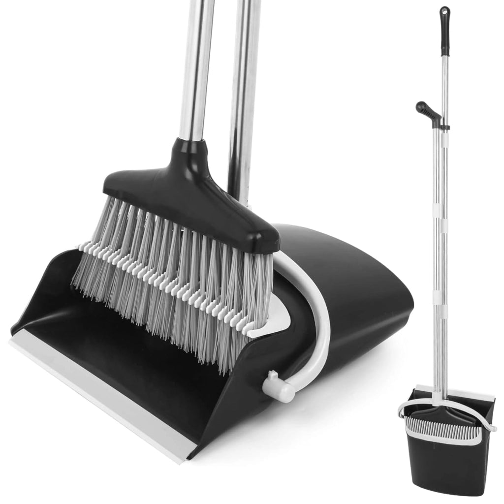 Set di scope e palette, 149 cm, con manico telescopico, colore grigio