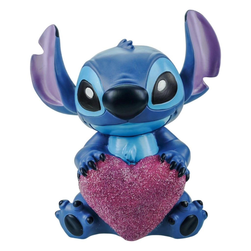 Disney Stitch, statuetta decorativa a forma di cuore, realizzata in resina, altezza 23 cm, resistente agli agenti atmosferici