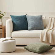 Federa 2 pz HEERLEN Blu 55 x 55 cm Tessuto Chenille 912329