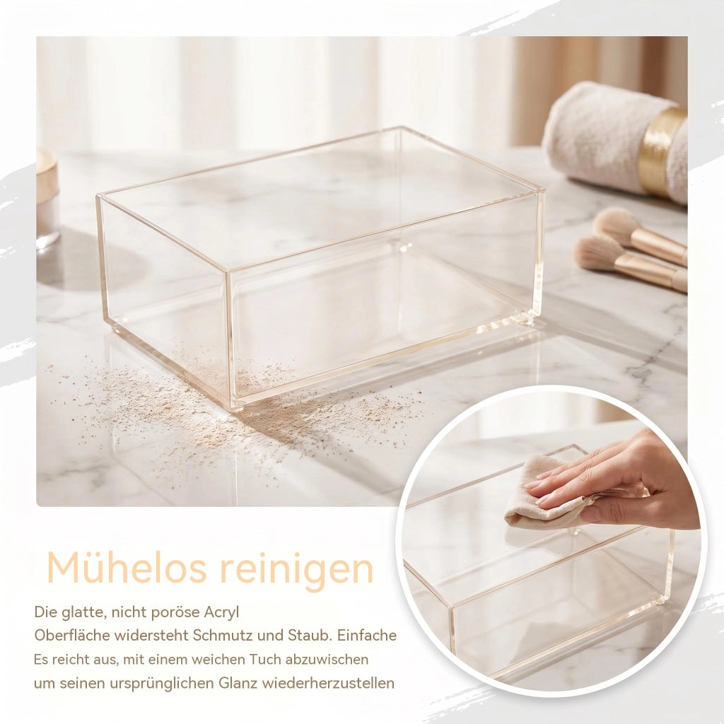 Set di 2 organizer in acrilico trasparente, dimensioni 16,5x11x6 cm