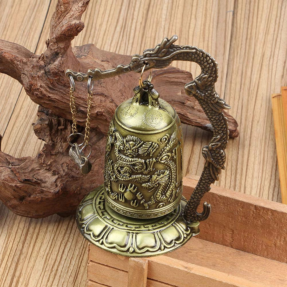 Ornamento a forma di drago, stile cinese, 12,7 cm, aspetto bronzo