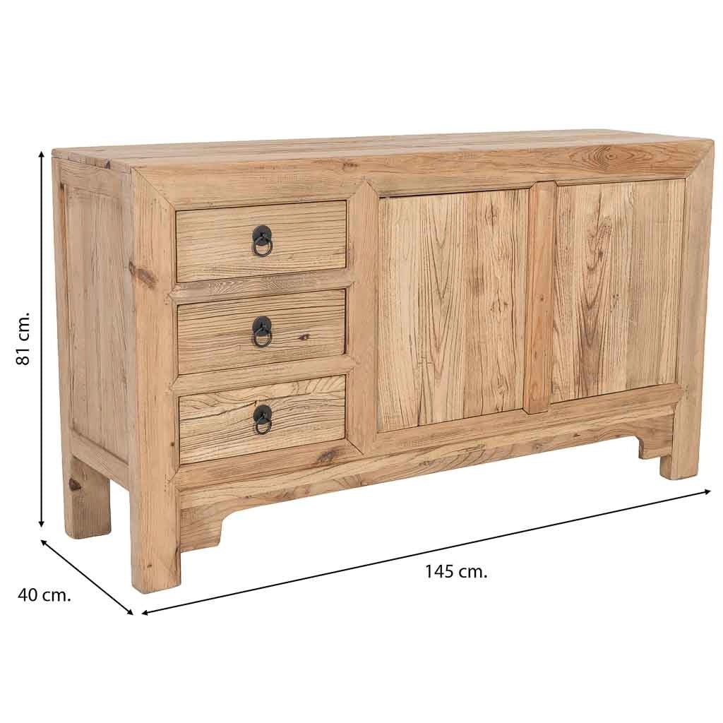 Credenza in legno beige 145x40x81h cm