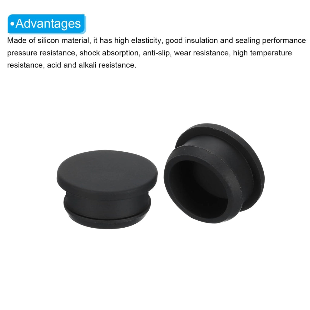 Tappi di copertura in silicone, 27 mm, neri, confezione da 10 pezzi