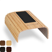 Tavolino con braccioli in bambù e supporto per telefono, colore naturale, 41x34 cm