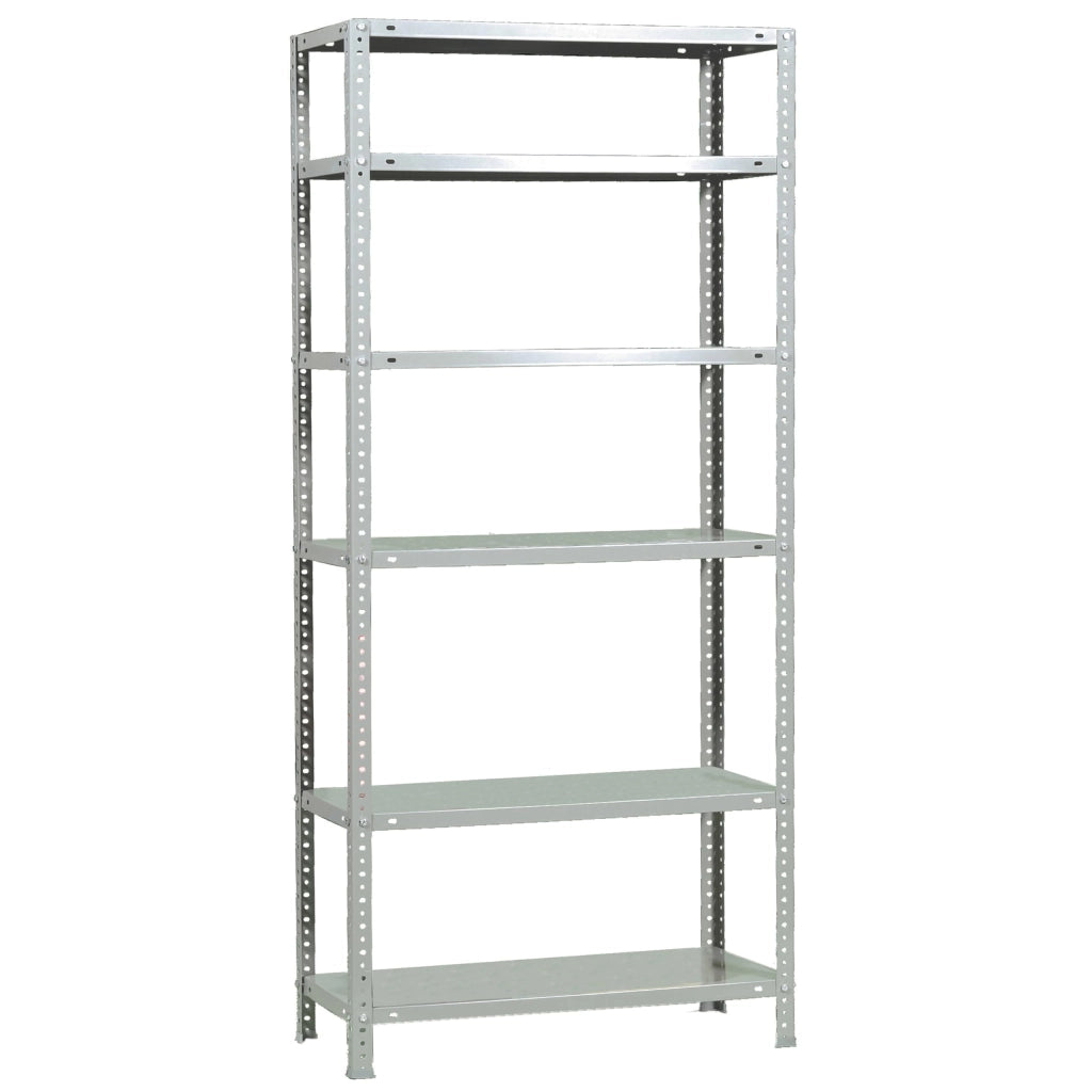 Scaffale metallico, dimensioni 2000 x 900 x 400 mm, 6 ripiani, portata 75 kg, colore bianco