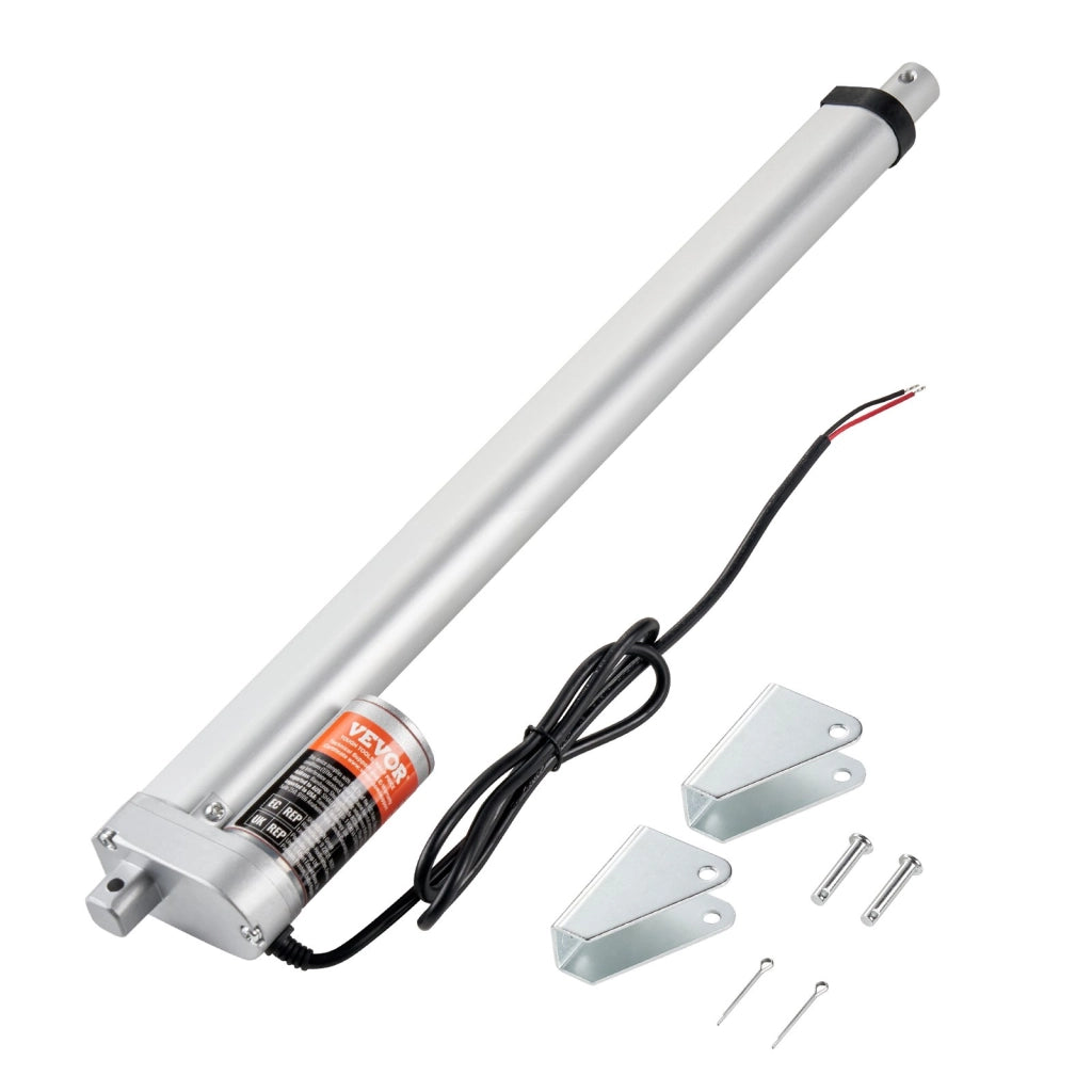 Attuatore Lineare Elettrico 12V OK648-1500N Corsa 400 mm 1500N in Lega di Alluminio Protezione IP54 per Fai da Te e Automazione