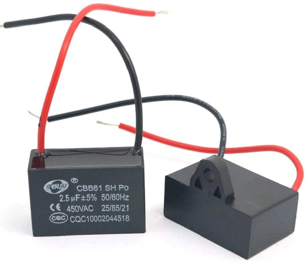 2 condensatori CBB61 da 2,5 µF, 450 V AC, per ventilatore