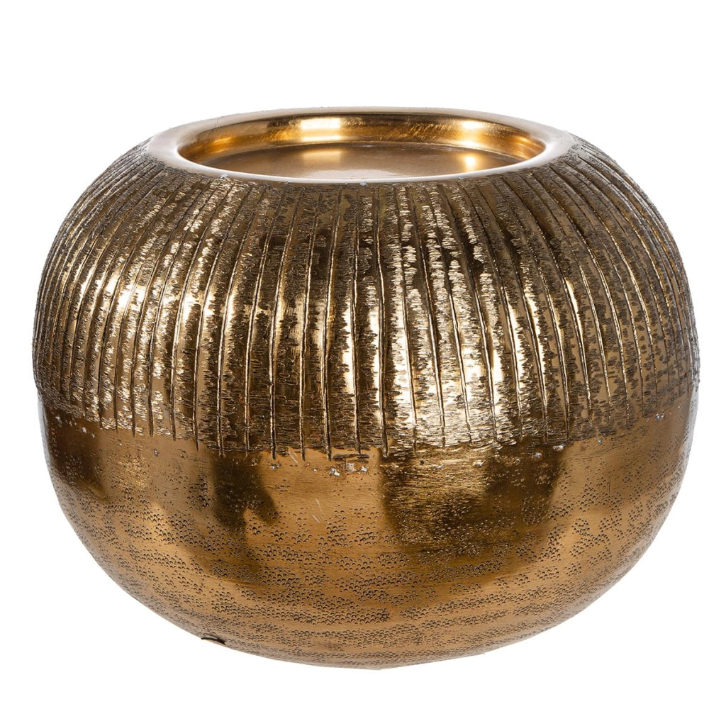 Lanterna da esterno in alluminio, color oro, altezza 46,5 cm, diametro 30 cm