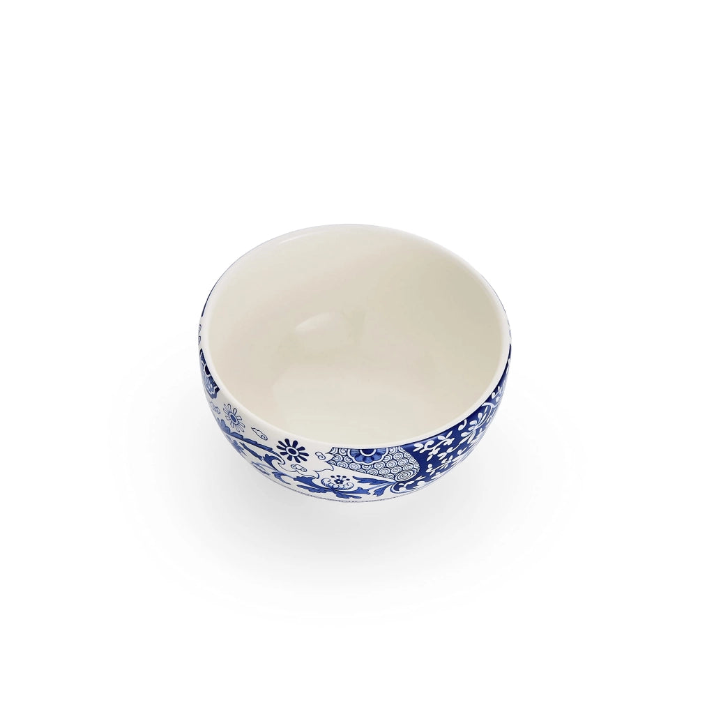 Set di 4 ciotole, diametro 11 cm, in terracotta, bianco e blu, con motivo "Brocato"